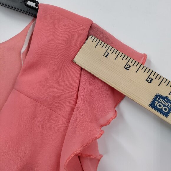 IZ Byer Flutter Sleeve Ruffled Colorblock Bodycon Mini Dress Small Women Pink - Picture 12 of 15